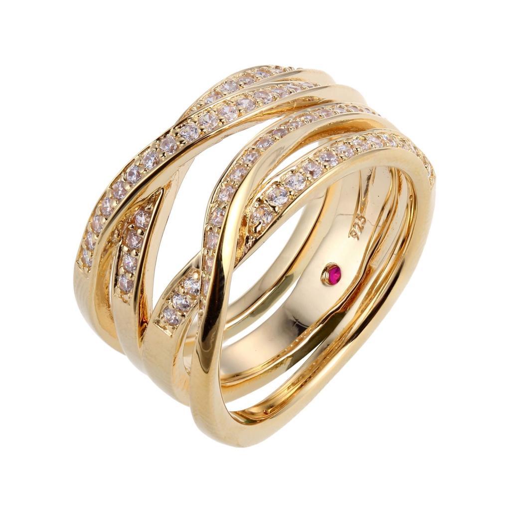 R34L910-Y-7 River Wide Criss Cross Channel Set Ring Size 7