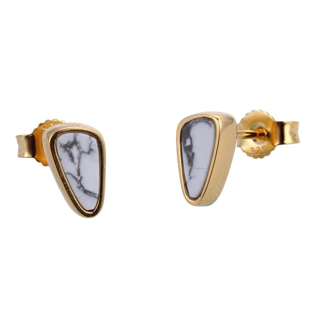 E32LBY4-Y Serenity White Howlite Post Earrings