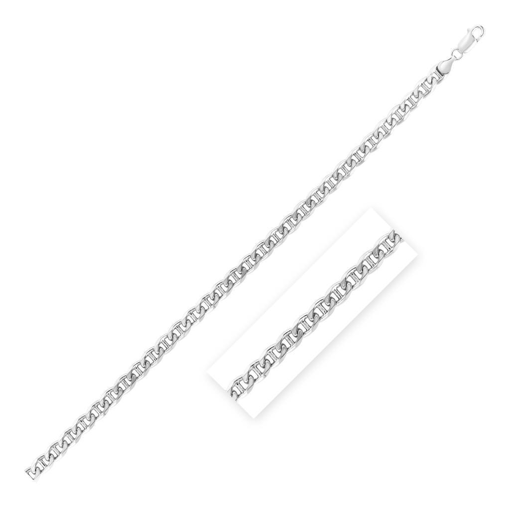 Sterling Silver Rhodium Plated Mariner Chain (6.00 mm) -20"