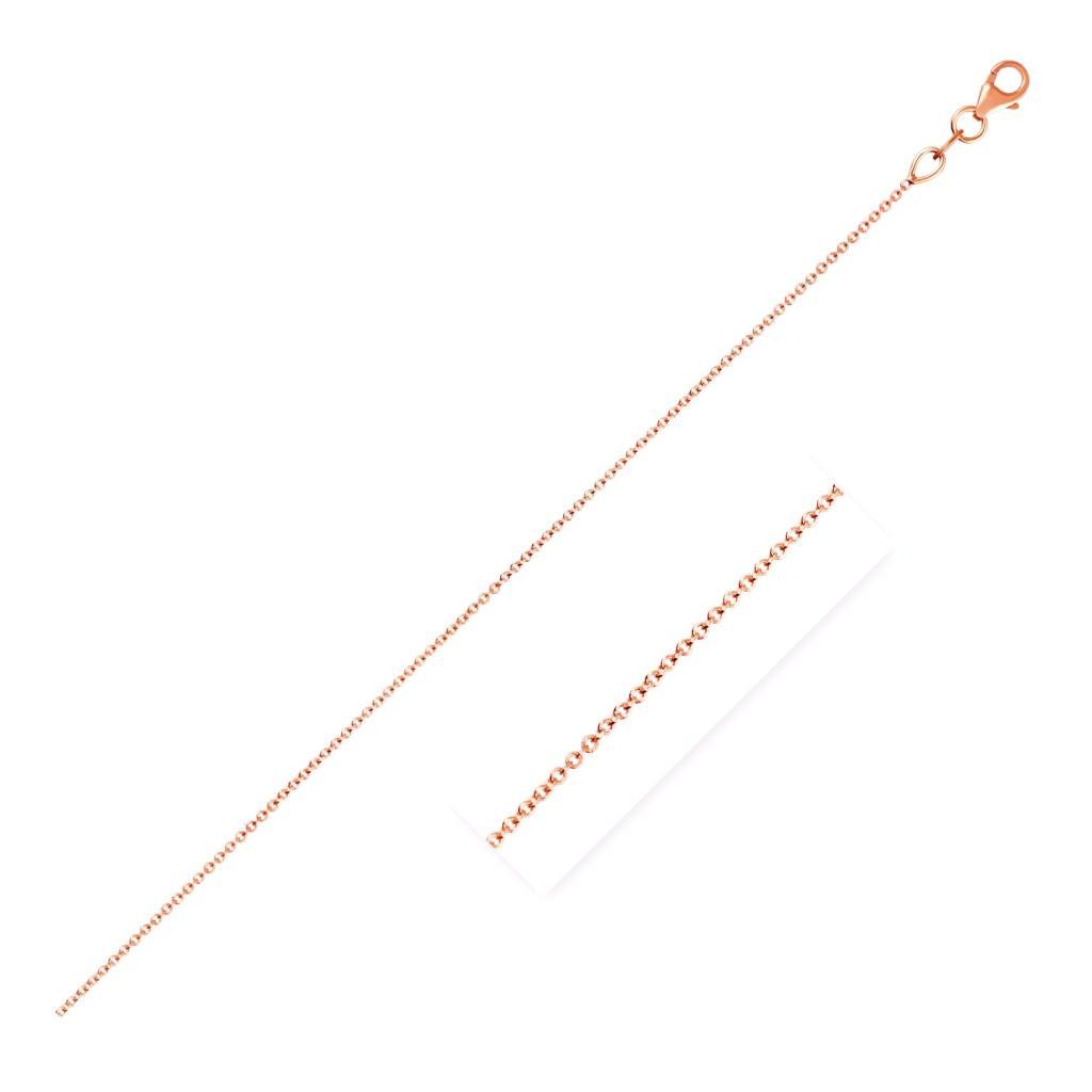 Double Extendable Cable Chain in 14k Rose Gold (1.00 mm) -18"