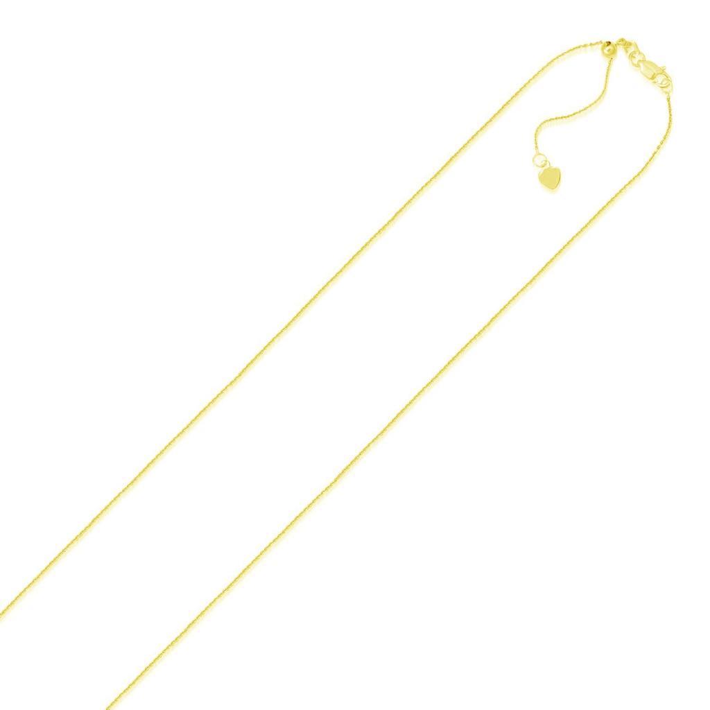 14k Yellow Gold Adjustable Cable Chain (1.10 mm) -30"