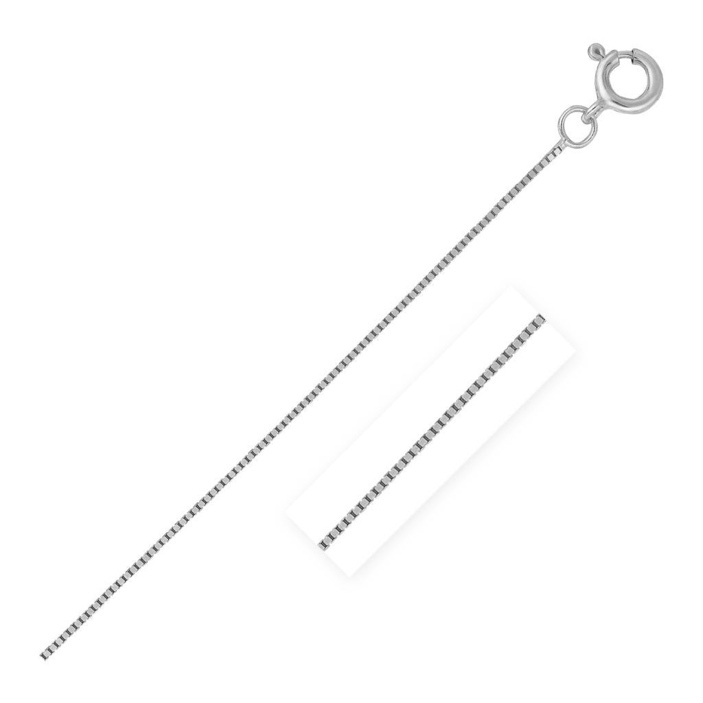 14k White Gold Classic Box Chain (0.40 mm) -18"