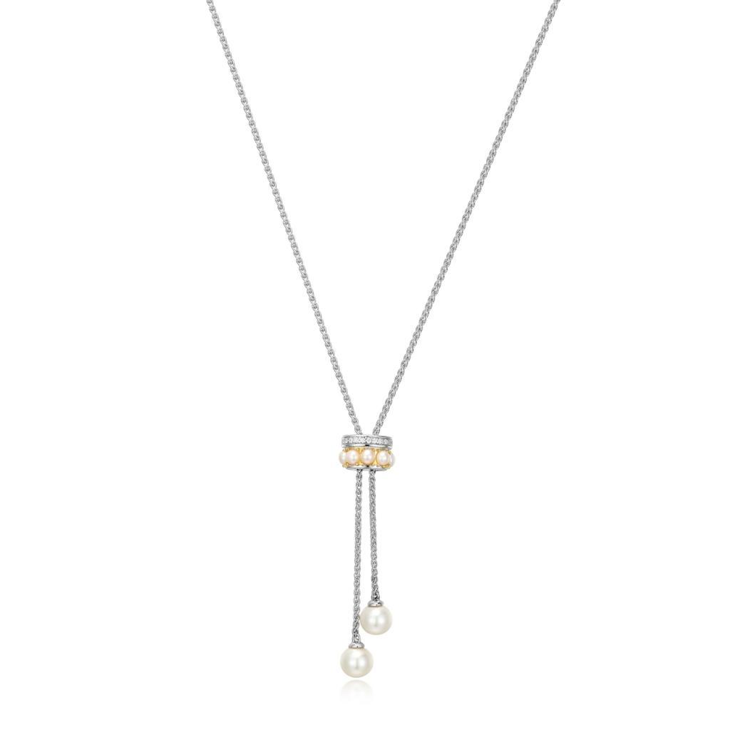 NCGR0Q0E6-2T Venus CZ Pearl Pendant Necklace