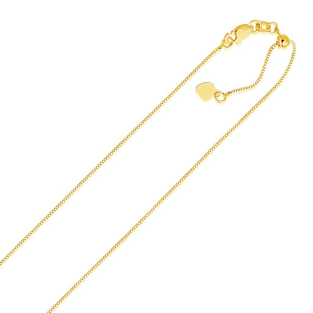 14k Yellow Gold Adjustable Box Chain (0.70 mm) -22"