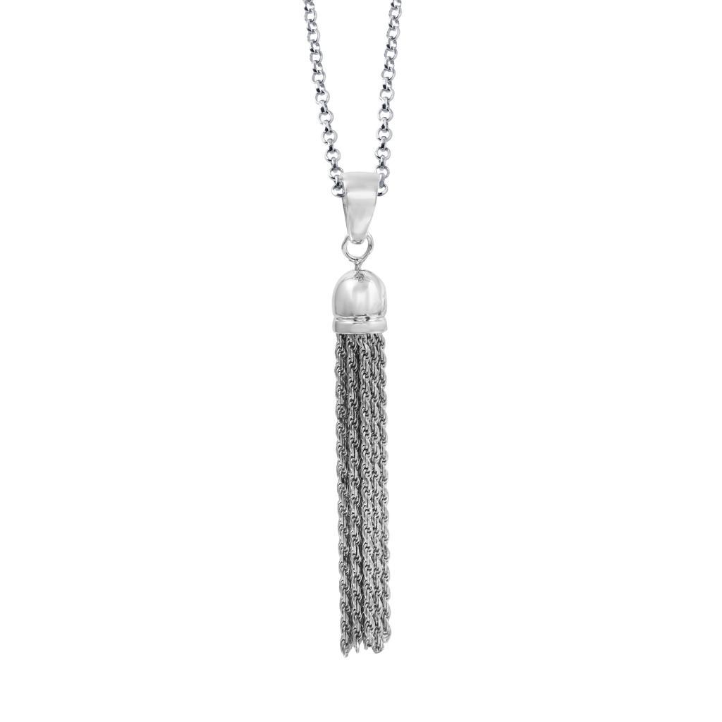 NCGR3Q00K-W Tessa Tassel Roiund Box Chain Pendant