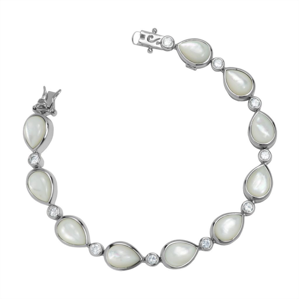B61L065-W Mother of Pearl Pear Shaped Bracelet