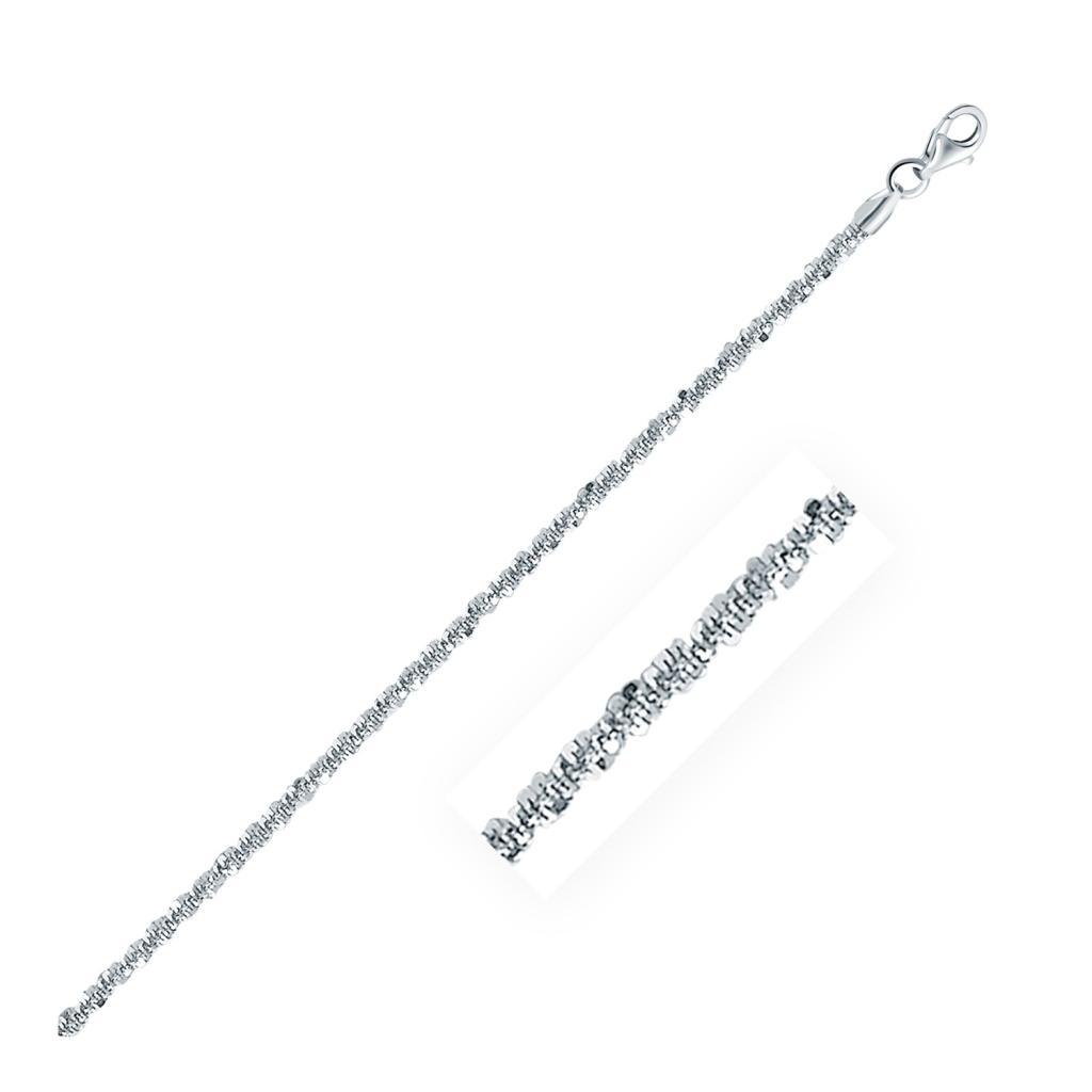 Rhodium Plated Sterling Silver Sparkle Style Chain (2.20 mm) - 16"