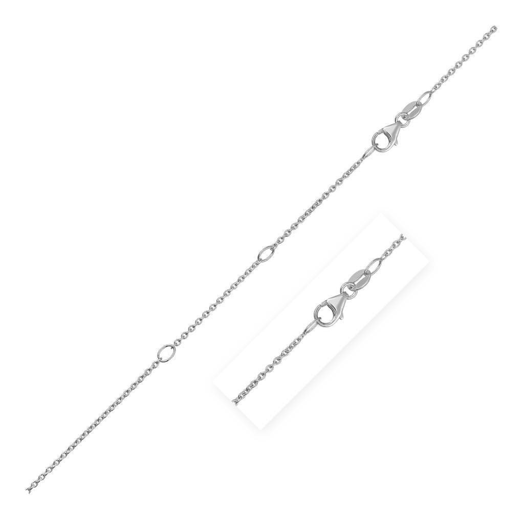 Double Extendable Cable Chain in 14k White Gold (1.20 mm) -18"
