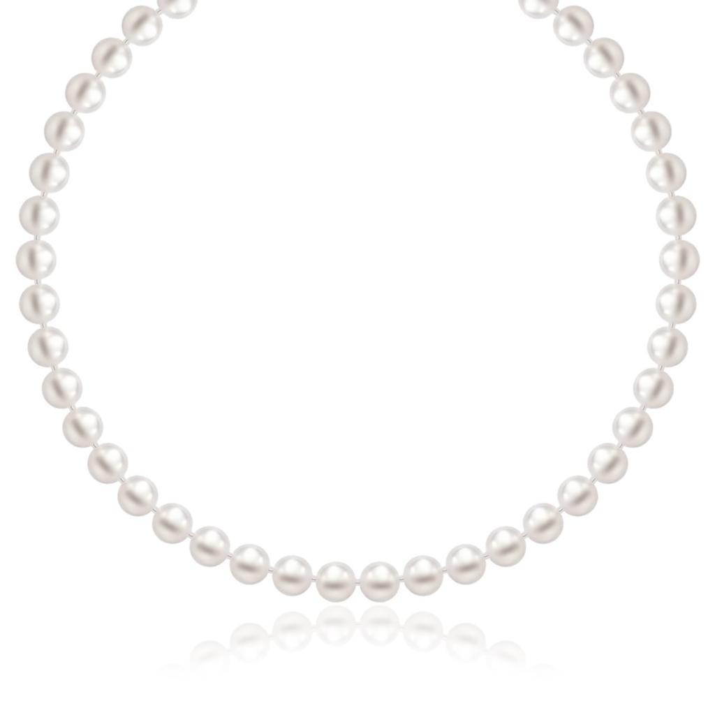 14k Yellow Gold Necklace with White Freshwater Cultured Pearls (6.0mm to 6.5mm)