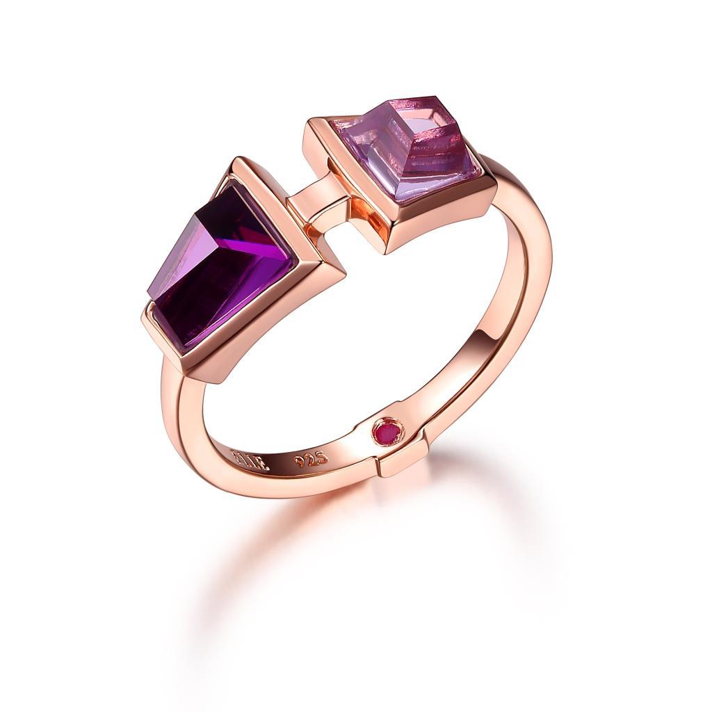 R34LA2Y-P-6 Paradox Purple Red Cubic Zirconia Ring Size 6