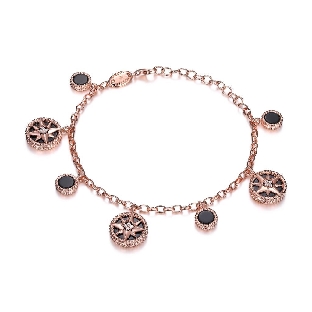 BCGS1Q181-2T Stella Black Agate CZ Bracelet