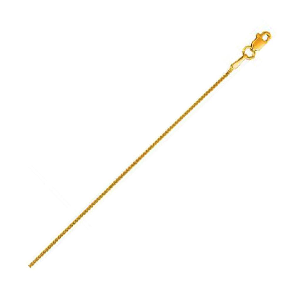 14k Yellow Gold Round Wheat Chain (0.80 mm) -18"