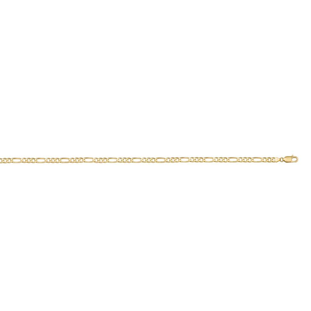 Yellow Gold Solid Figaro Link Anklet - 14K - 14k - 9.5"