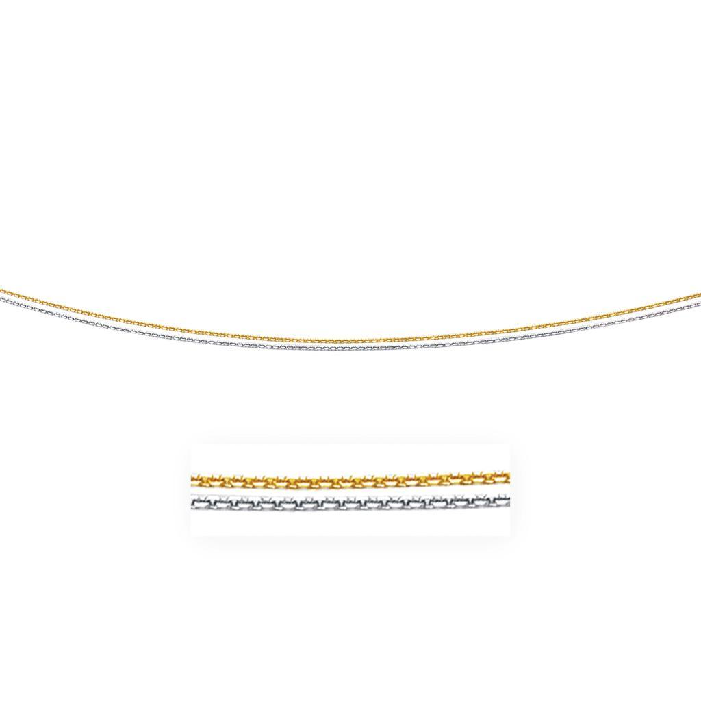 14k TwoTone Double Strand Cable Pendant Chain (1.1 mm) -18"
