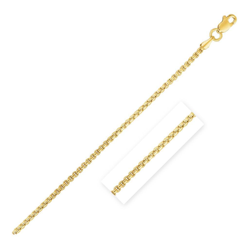 14k Yellow Gold Round Box Chain (1.3 mm) - 16"