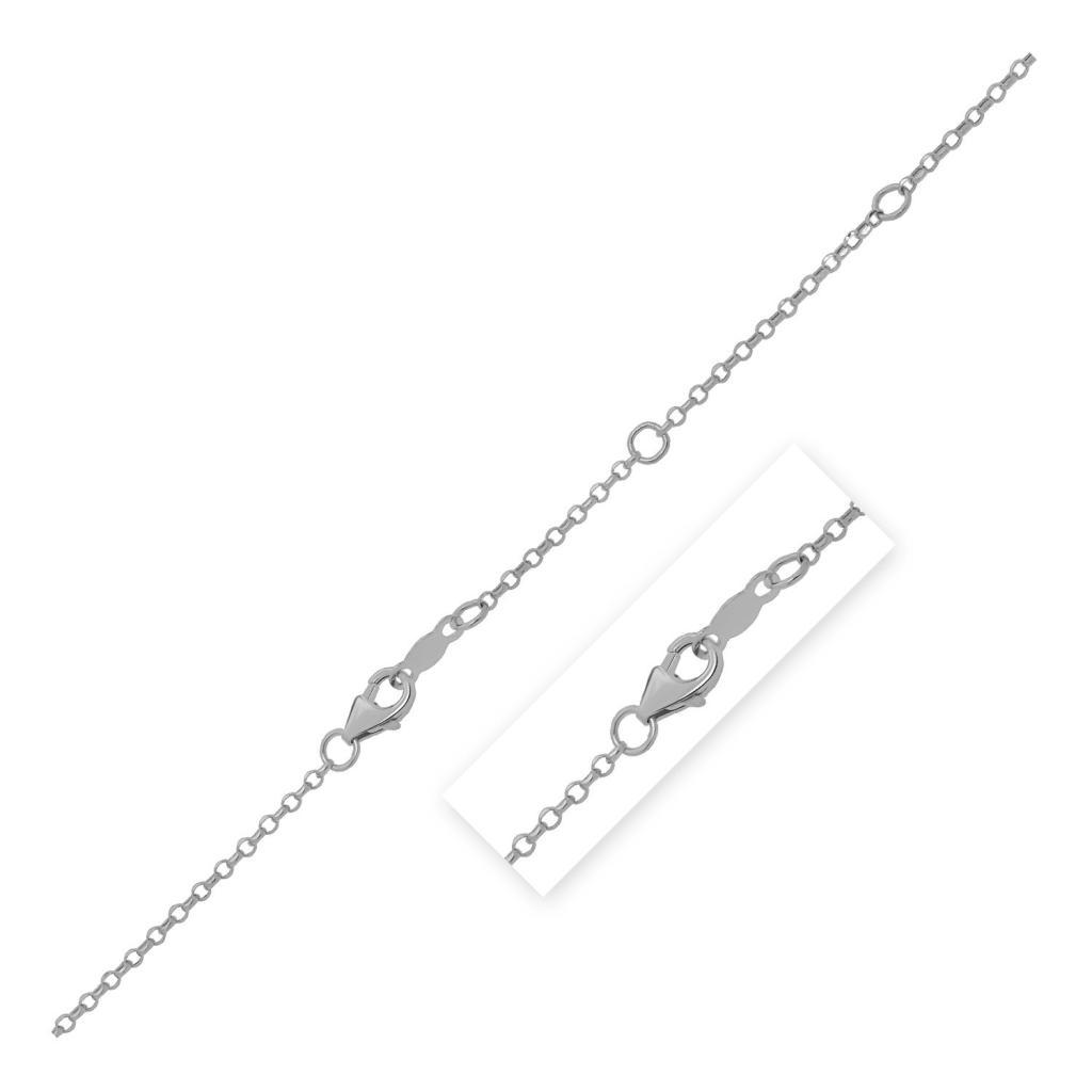 Double Extendable Cable Chain in 14k White Gold (1.40 mm) -18"