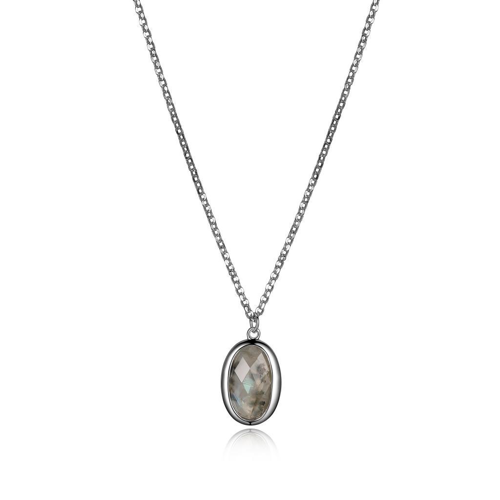 NR0LB8Z-W Mystere Checkerboard Labradorite Necklace