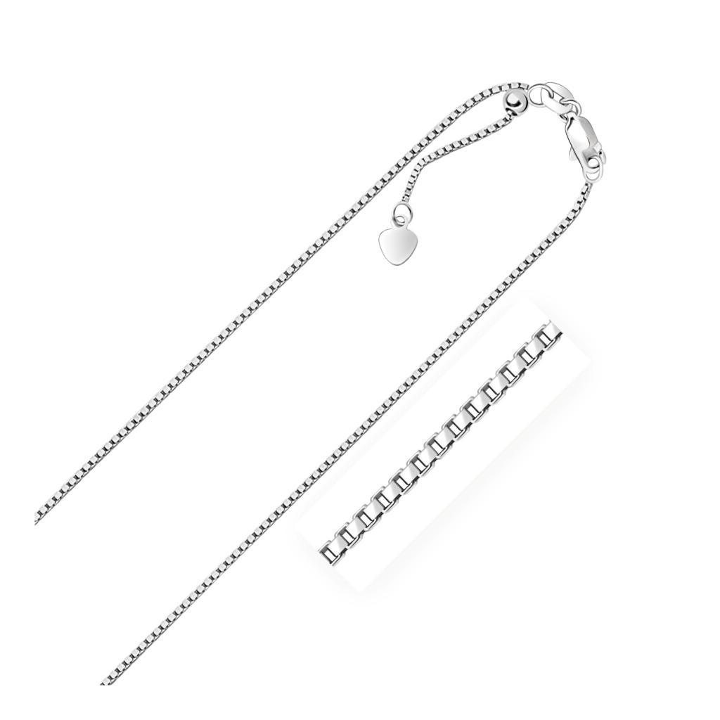 Sterling Silver 1.4mm Adjustable Box Chain (1.40 mm) -22"
