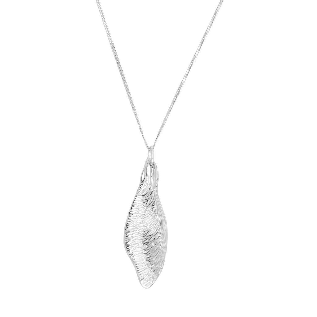 NR0LA41-W Wishes Leaf Necklace