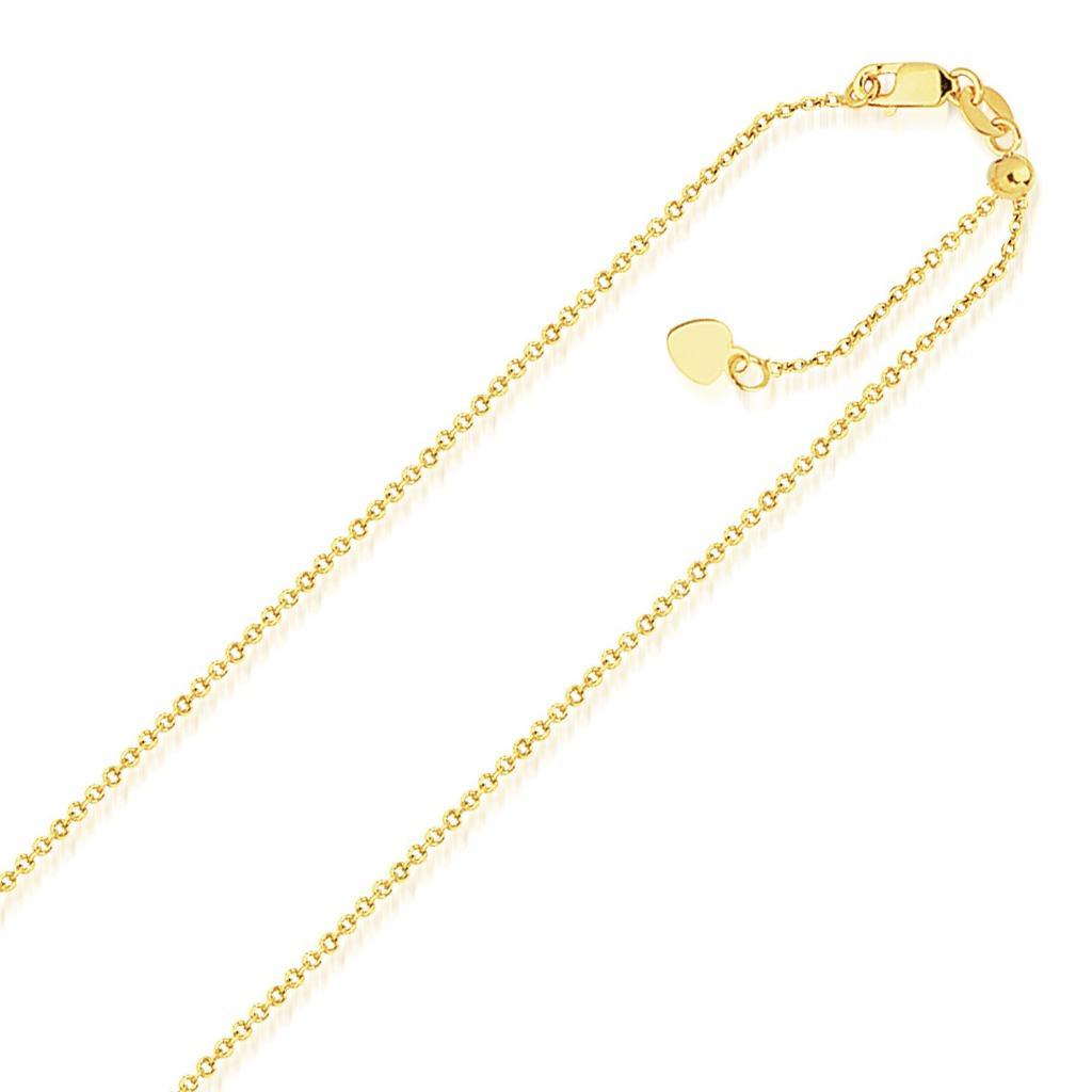 14k Yellow Gold Singapore Style Adjustable Chain (1.40 mm) -22"