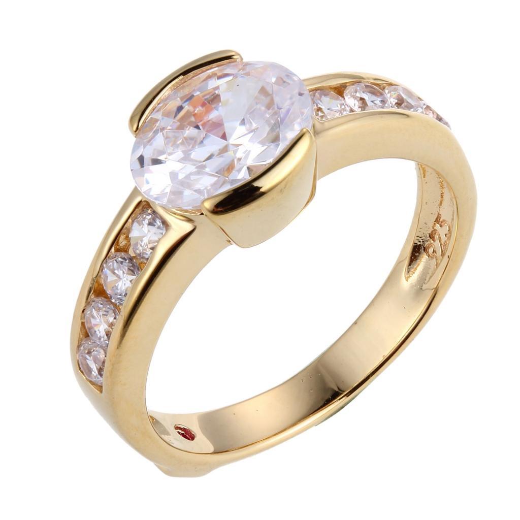 R34L454-Y-8 Solitaire with Channel Set Band Ring Size 8