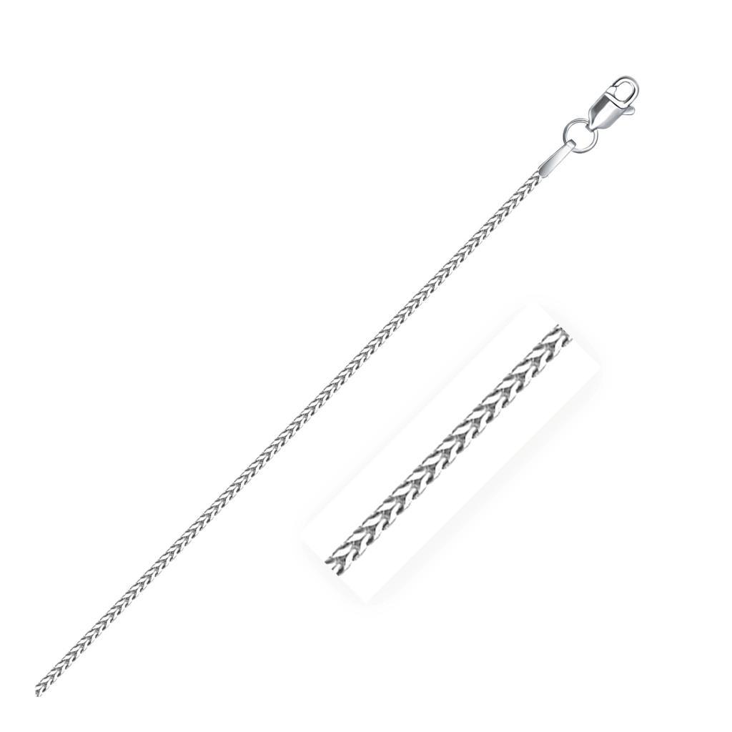 14k White Gold Franco Chain (1.20 mm) - 16"