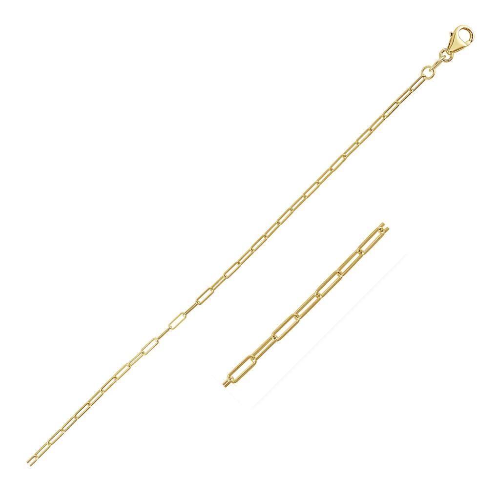 14K Yellow Gold Fine Paperclip Chain (1.50 mm) - 16"