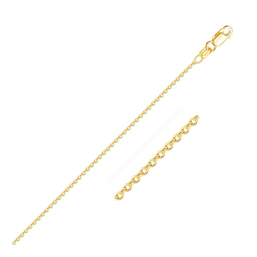 18k Yellow Gold Round Cable Link Chain (1.50 mm) - 16"