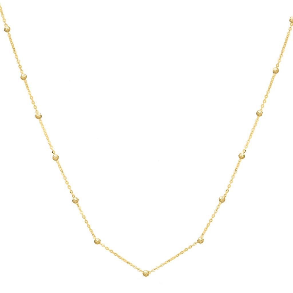 Textured Saturn Bead Necklace in 14K Yellow Gold