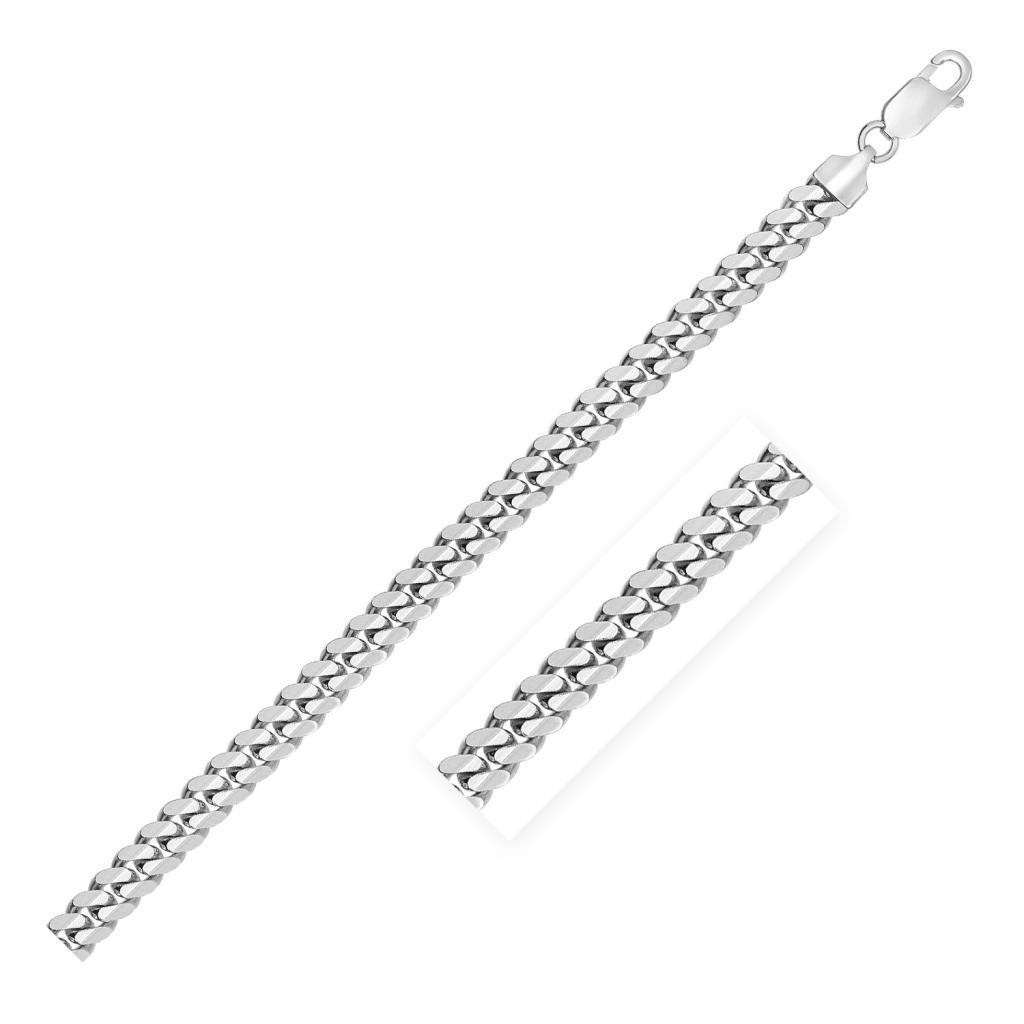 Sterling Silver Rhodium Plated Miami Cuban Chain (6.30 mm) -24"