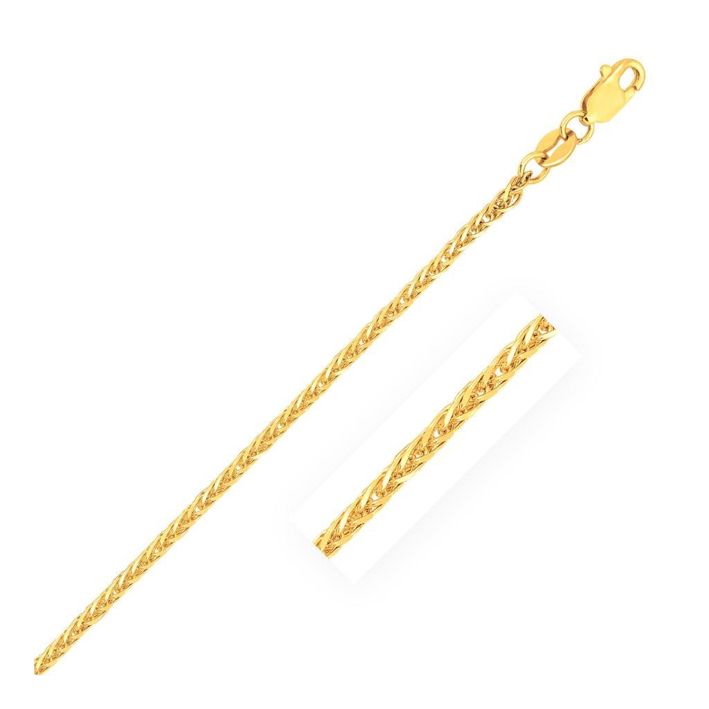 14k Yellow Gold Square Wheat Chain (1.80 mm) -18"