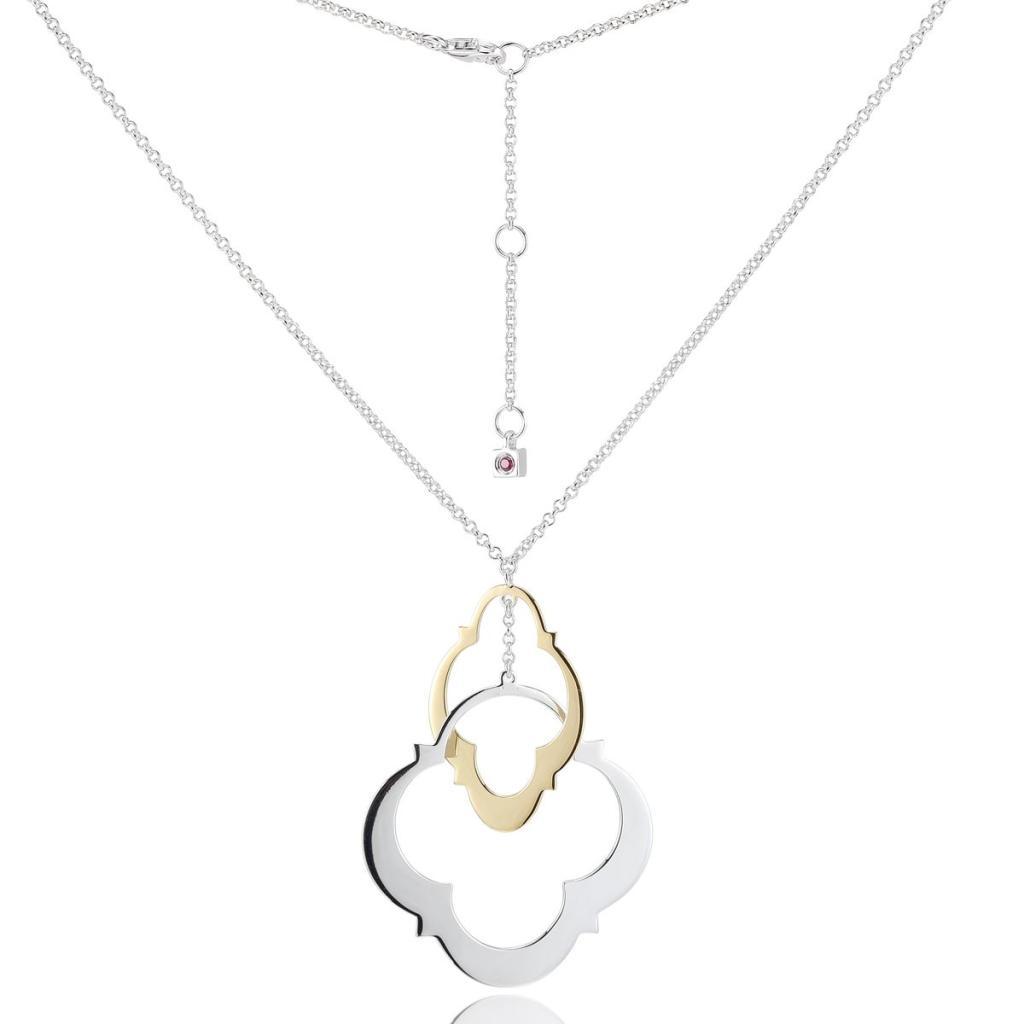 NR0LAR0-2T Compass Rose Two Tone Necklace