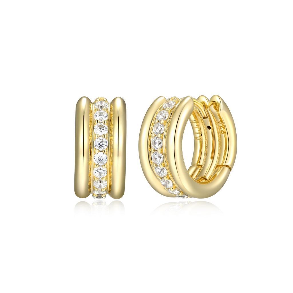 E32LCT5-Y Goddess  3-Row Circle Hoop Earrings