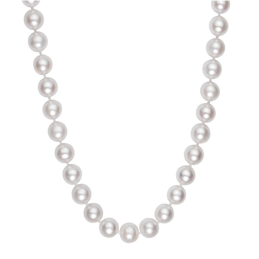 Pearl Necklace with Ball Clasp in 14K Yellow Gold