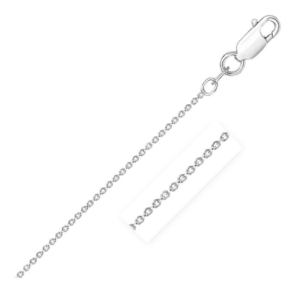 Sterling Silver Rhodium Plated Round Cable Chain (2.60 mm) -18"