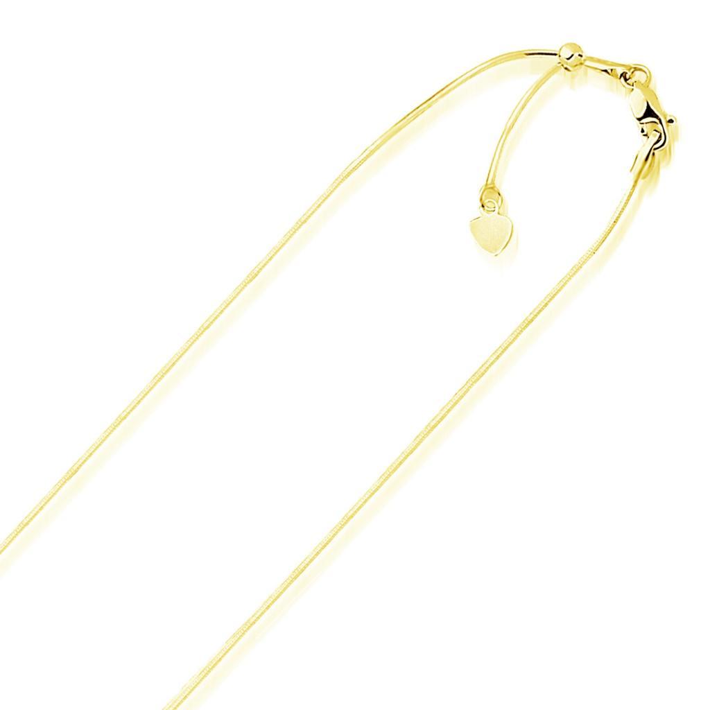 14k Yellow Gold Adjustable Snake Chain (0.80 mm) -22"