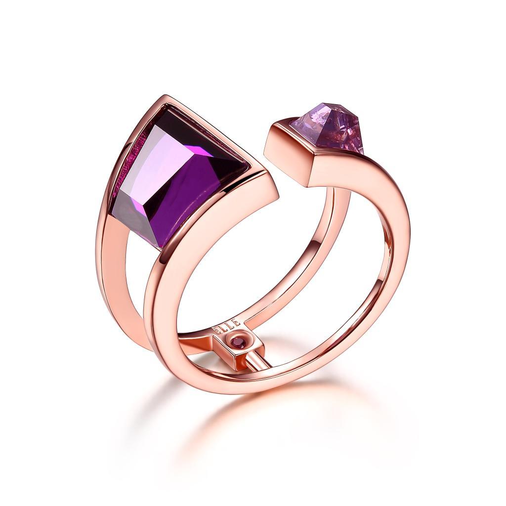 R34LA4J-P-8 Paradox Purple Red  Cubic Zirconia Open Ring Size 8