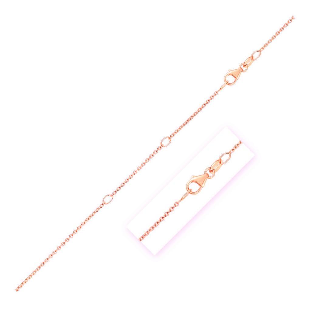 Double Extendable Diamond Cut Cable Chain in Rose Gold (1.30 mm) -18"