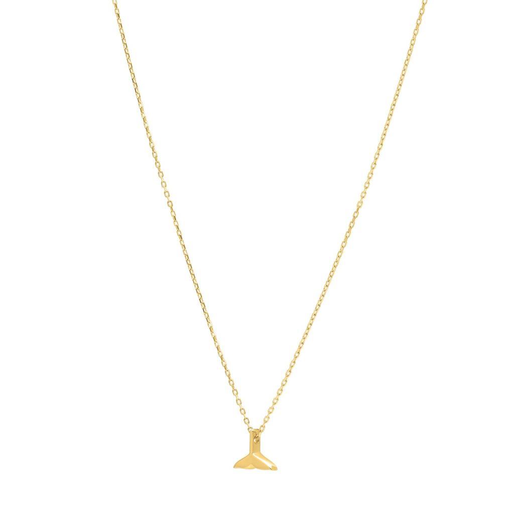 Whale Tail Necklace in 14K Yellow Gold