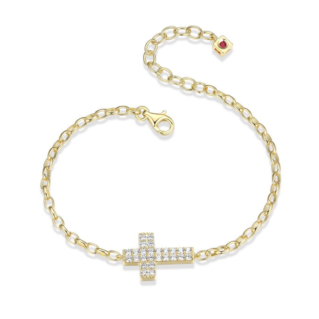 B31LAQ0-Y Humanity Cubic Zirconia Cross Bracelet
