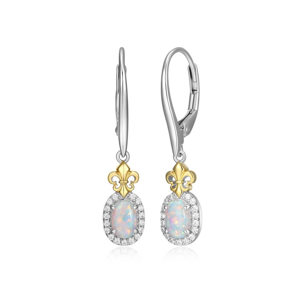 ECGR2Q0J1-2T Lopal Created Opal Oval Earrings