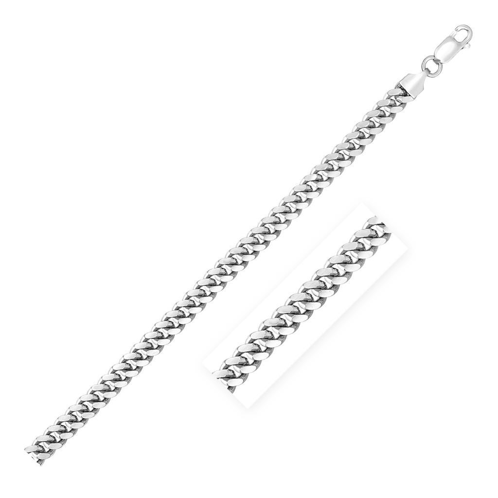 Sterling Silver Rhodium Plated Miami Cuban Chain (5.60 mm) -22"