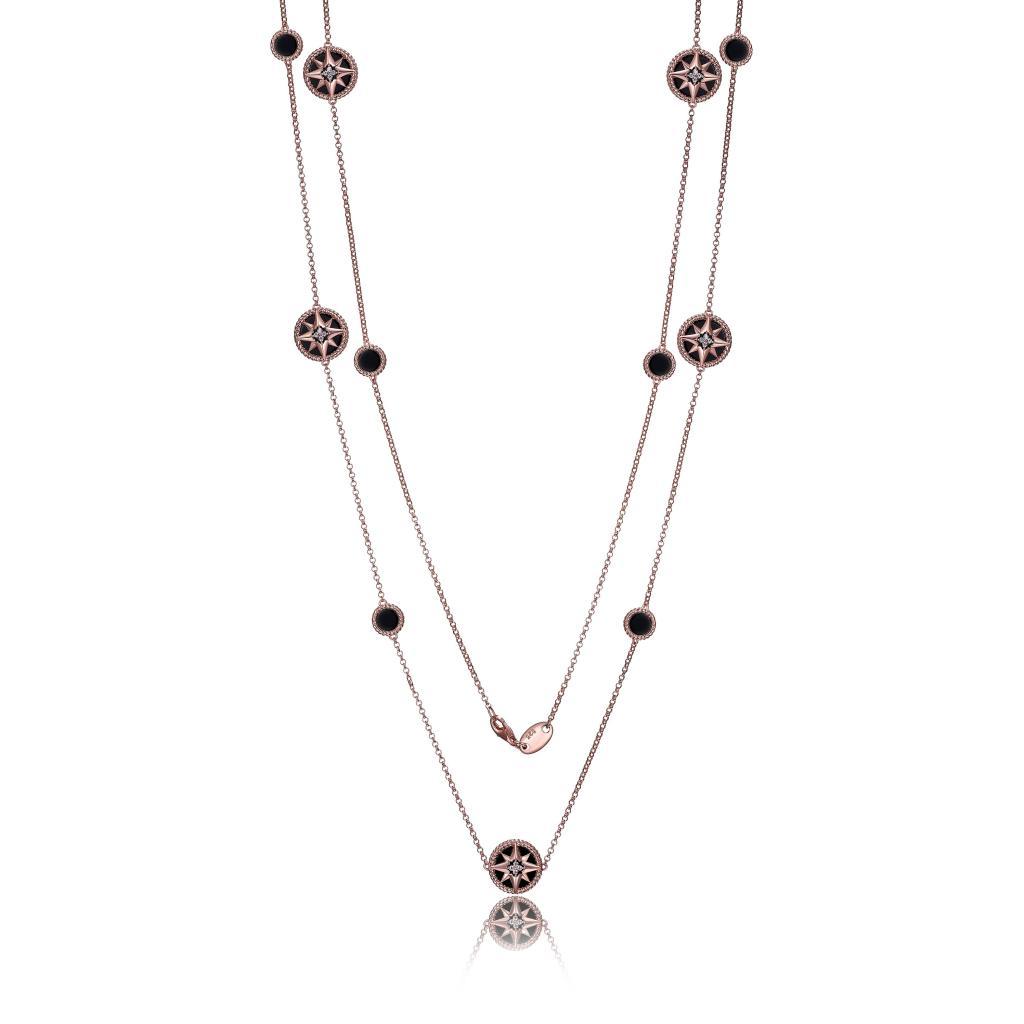 NCGS0Q04T-2T Stella Black Agate Necklace