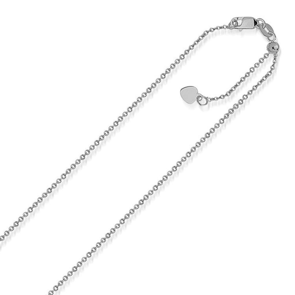 14k White Gold Singapore Style Adjustable Chain (1.40 mm) -22"