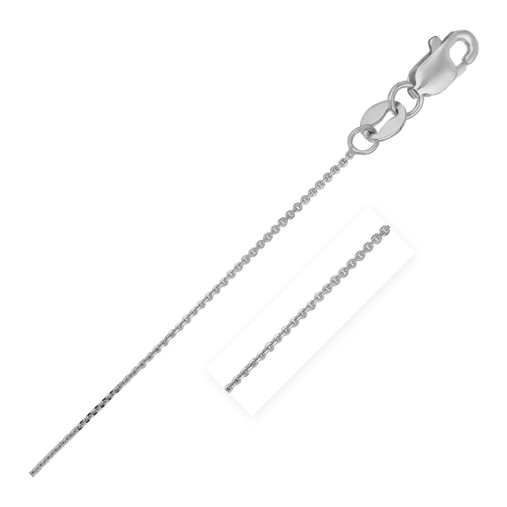 14k White Gold Cable Link Chain (0.50 mm) -18"