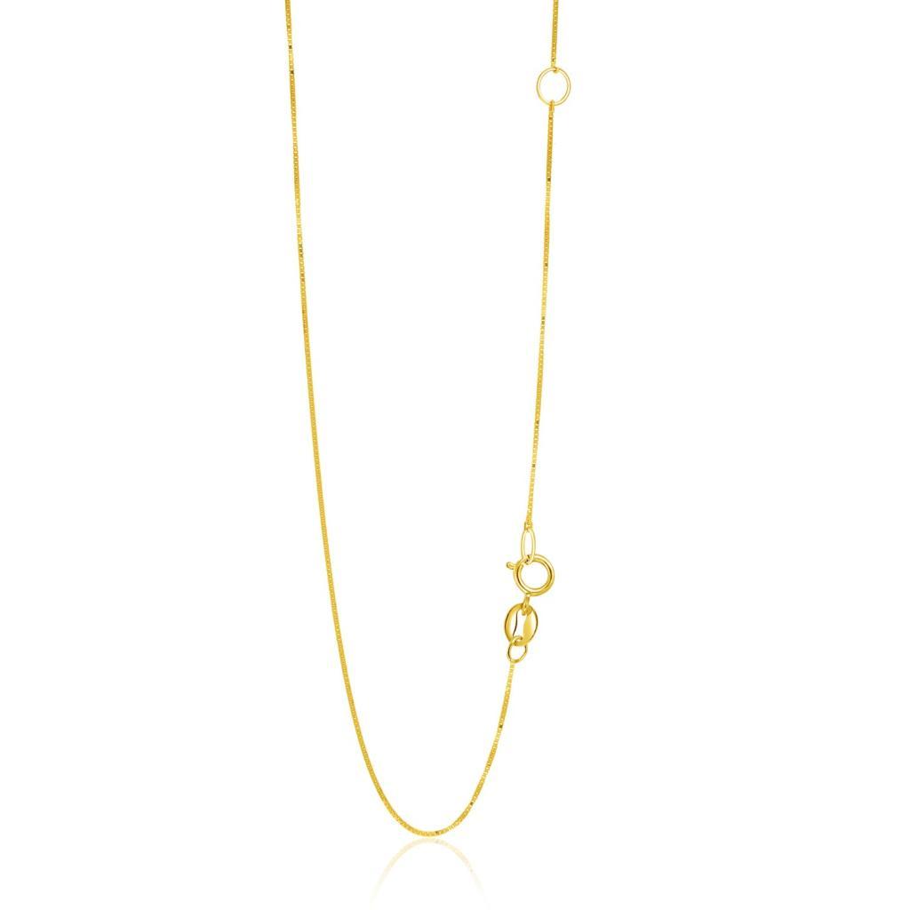 14k Yellow Gold Adjustable Box Chain (0.60 mm) -18"