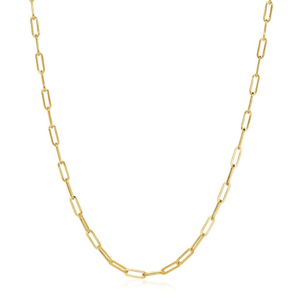 14K Yellow Gold Wide Paperclip Chain (3.20 mm) -18"