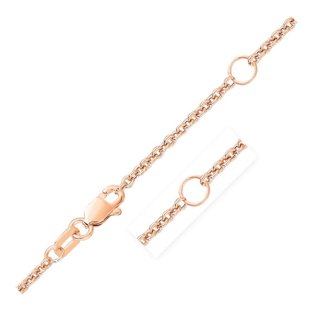 Double Extendable Cable Chain in 14k Rose Gold (1.80 mm) -18"