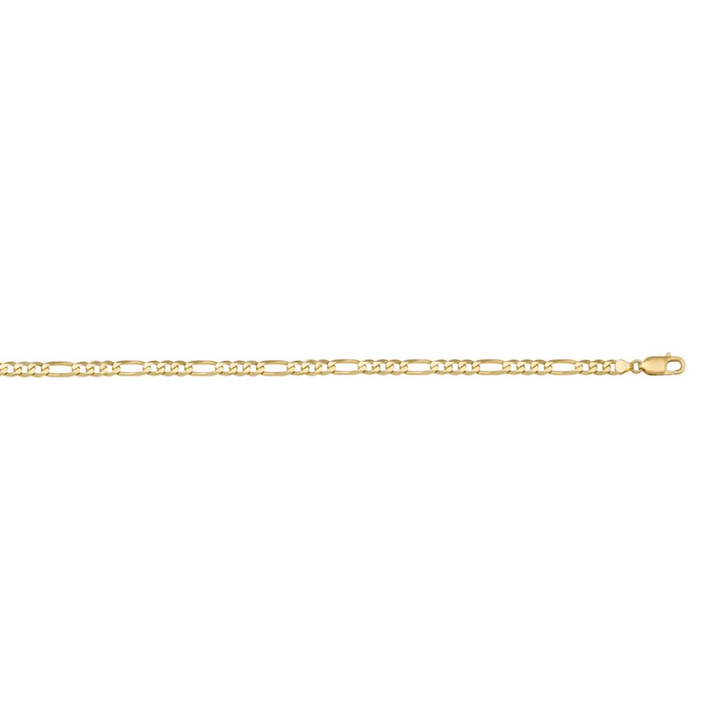 Yellow Gold Solid Figaro Link Anklet - 14K - 14k - 9.5"
