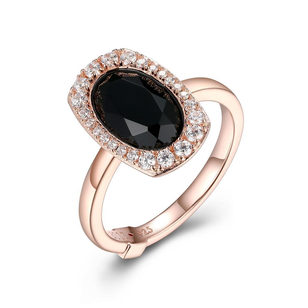 R34LACD-P-7 Aureole Oval Agate and Cubic Zirconia Ring Size 7